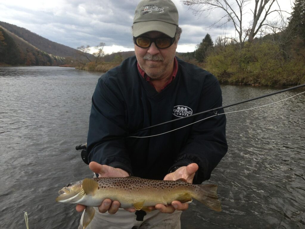 Pat Giordano made a return to the river after a few months off - obviously he's forgotten to TILT the the fish when having a picture taken! Nice Brown Pat! Photo: Michael Johnson