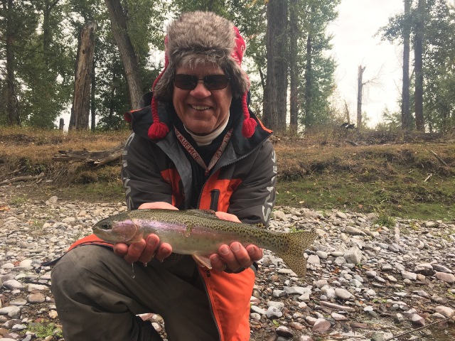 Bob Lewis in Montana yesterday.  You don't need this awesome a hat on the Delaware yet.