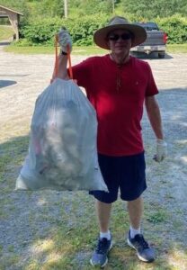 Ed jumped the gun by 24 hours and picked the first bag of West Branch garbage yesterday!