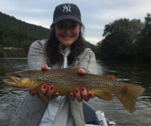 Megan with a good dry fly fish yesterday.  Dan Treadwell photo