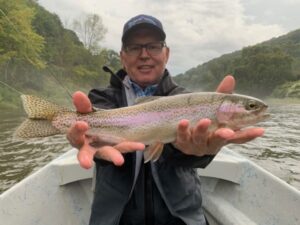 Ron with a nice rainbow yesterday. Bruce Miller photo